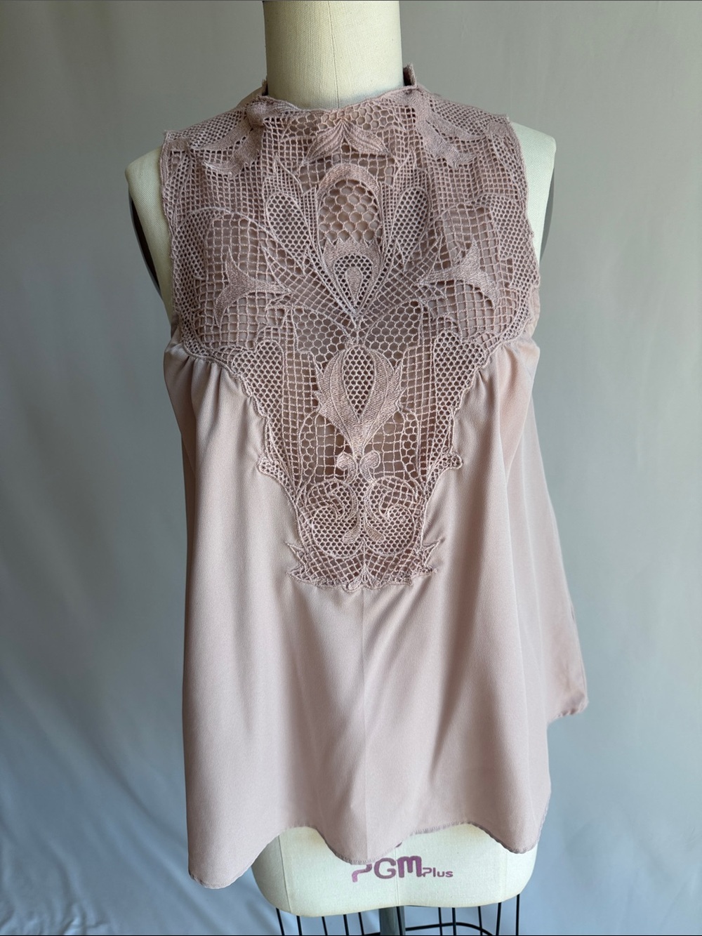 Chelsea28 Lace Yoke Sleeveless Camisole - Blush